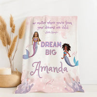 Thumbnail for Mermaid Personalized Blanket with Your Name