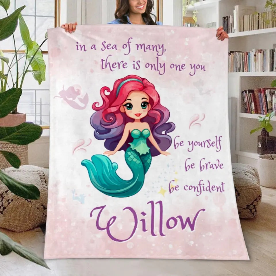 Mermaid Personalized Blanket with Your Name