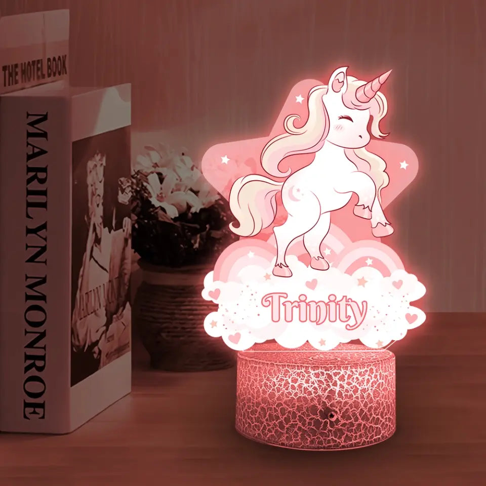 Personalized Unicorn LED Light, Kids Custom Multicolor Mode Light