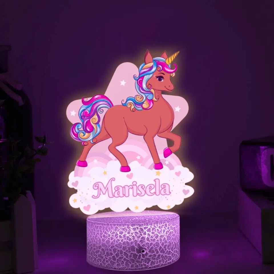 Personalized Unicorn LED Light, Kids Custom Multicolor Mode Light