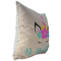 Thumbnail for The Be-YOU-tiful Unicorn Pillow - Pink/Turquoise