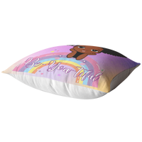 Thumbnail for The Be-YOU-tiful Unicorn Girl Pillow - Purple/Yellow