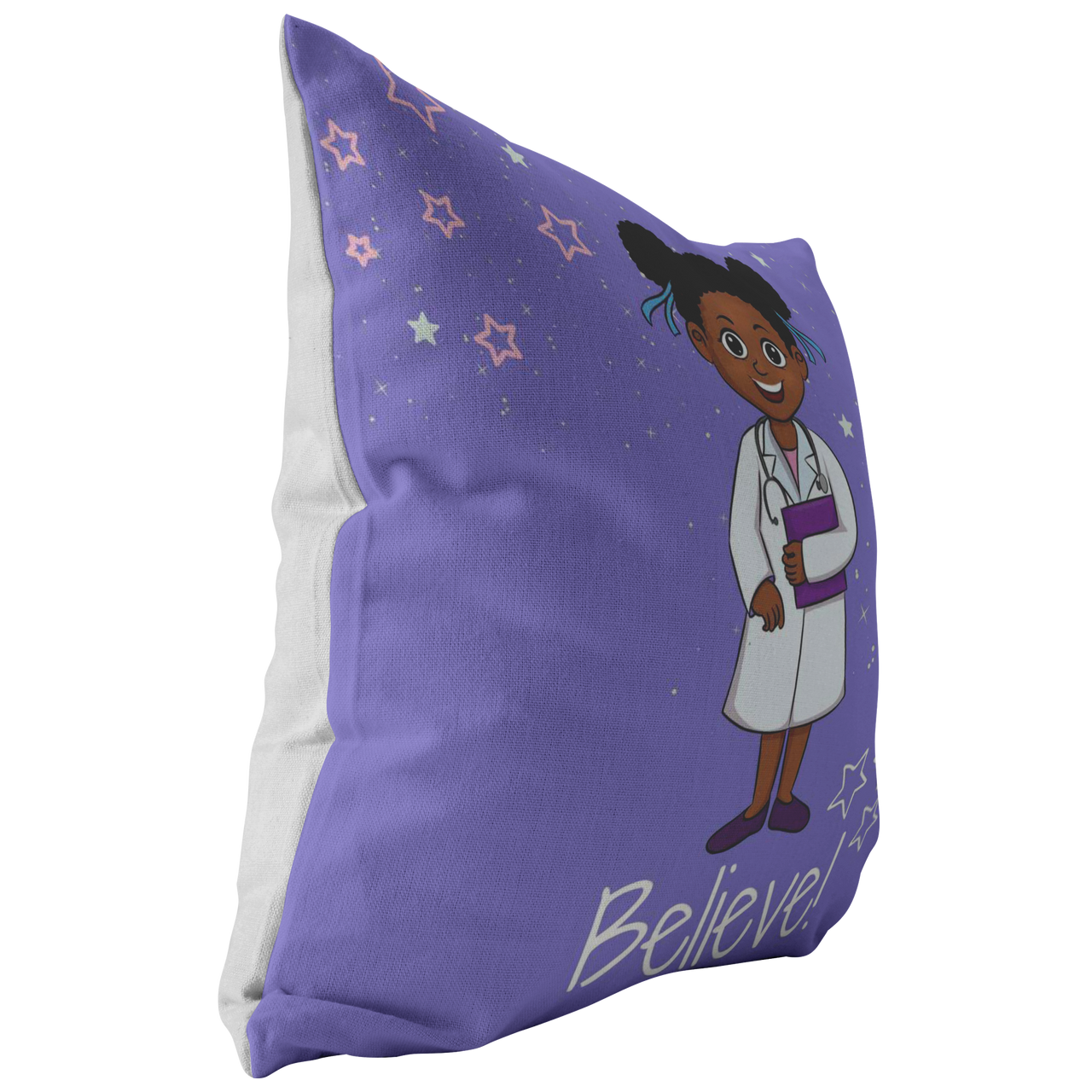 The I Believe Girl Doctor Throw Pillow