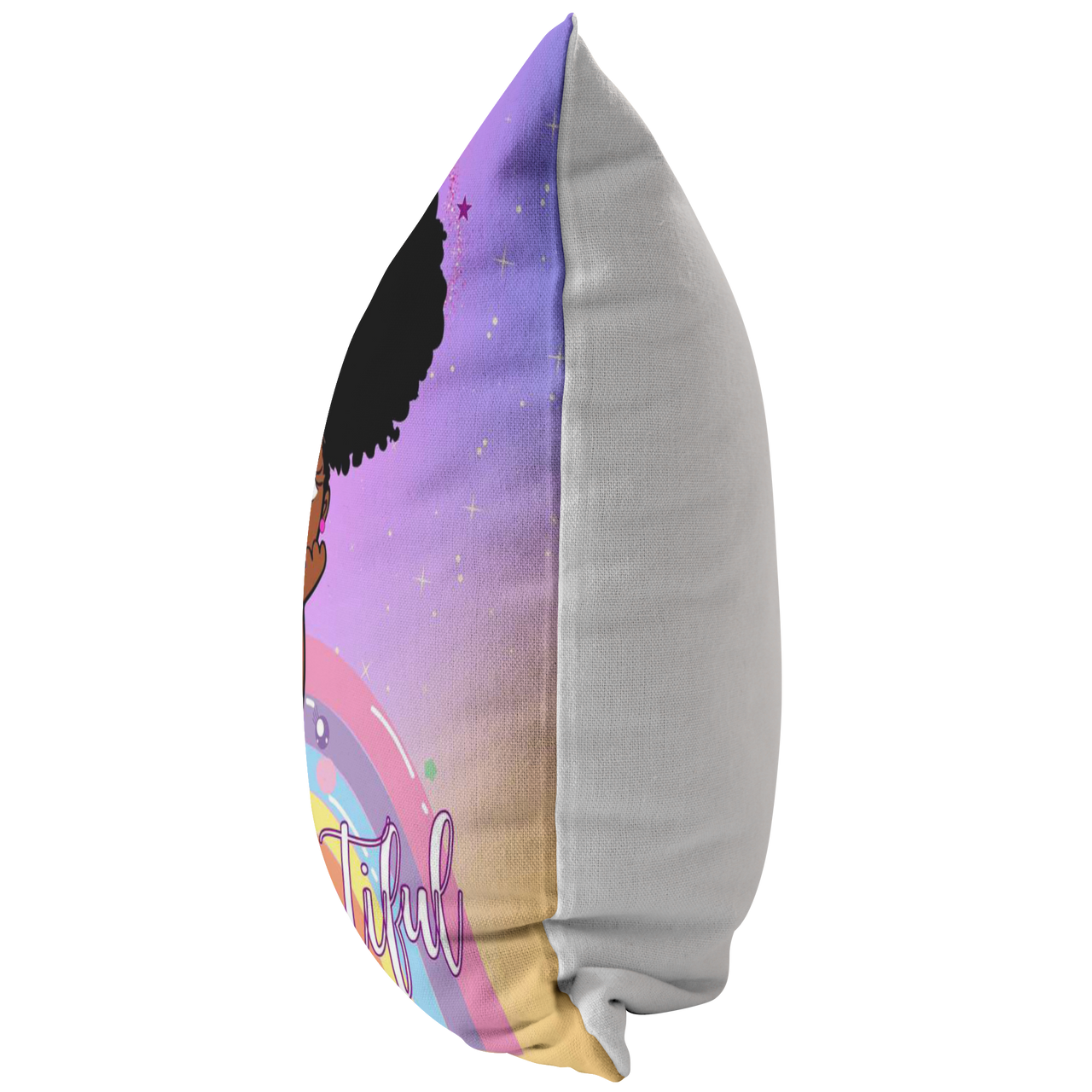 The Be-YOU-tiful Unicorn Girl Pillow - Purple/Yellow