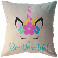 Thumbnail for The Be-YOU-tiful Unicorn Pillow - Pink/Turquoise