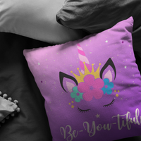 Thumbnail for The Be-YOU-tiful Unicorn Pillow - Pink/Purple