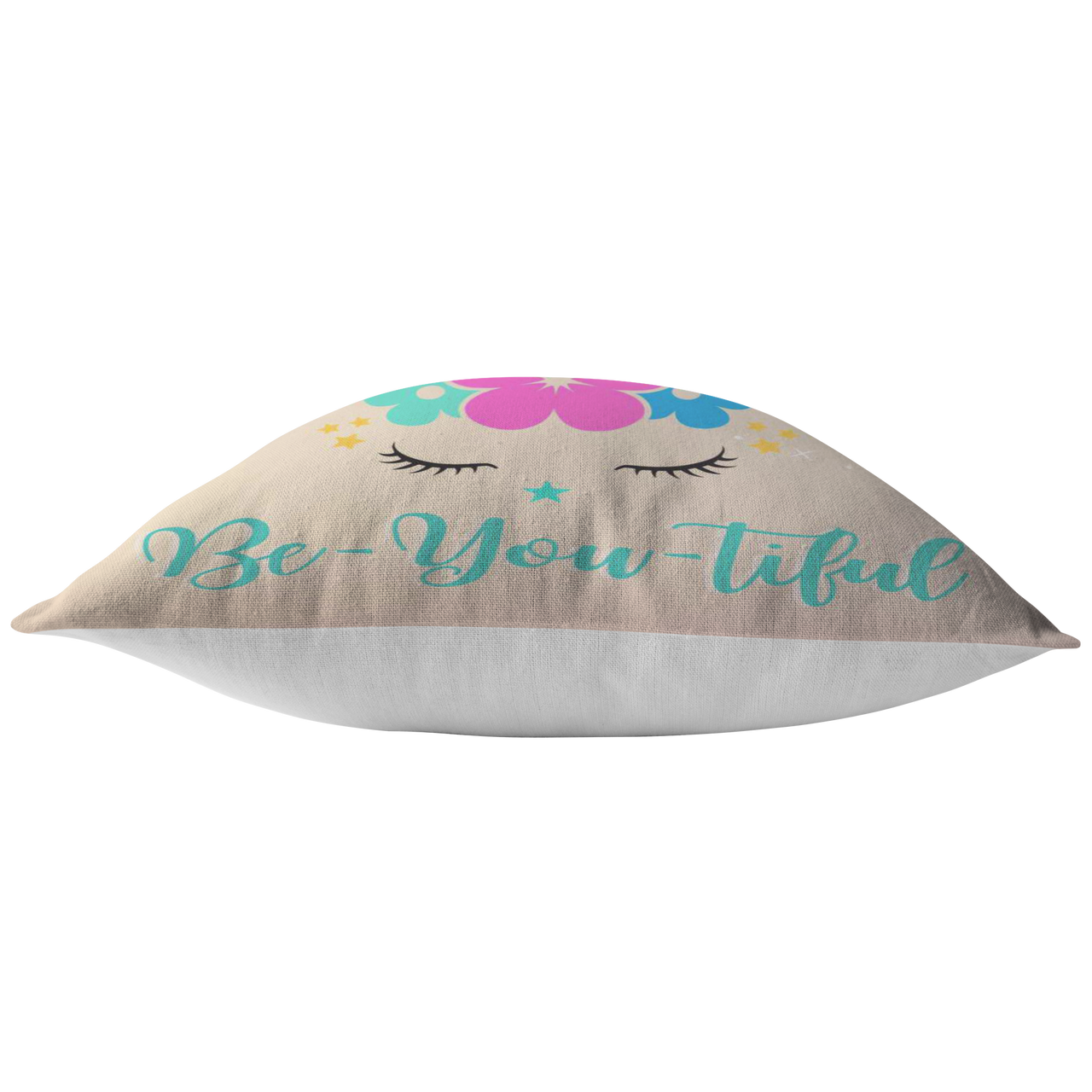 The Be-YOU-tiful Unicorn Pillow - Pink/Turquoise