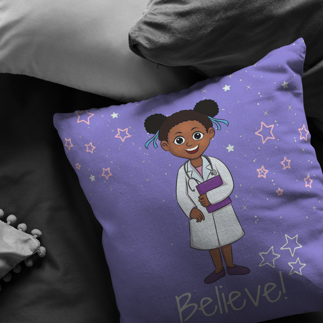 The I Believe Girl Doctor Throw Pillow