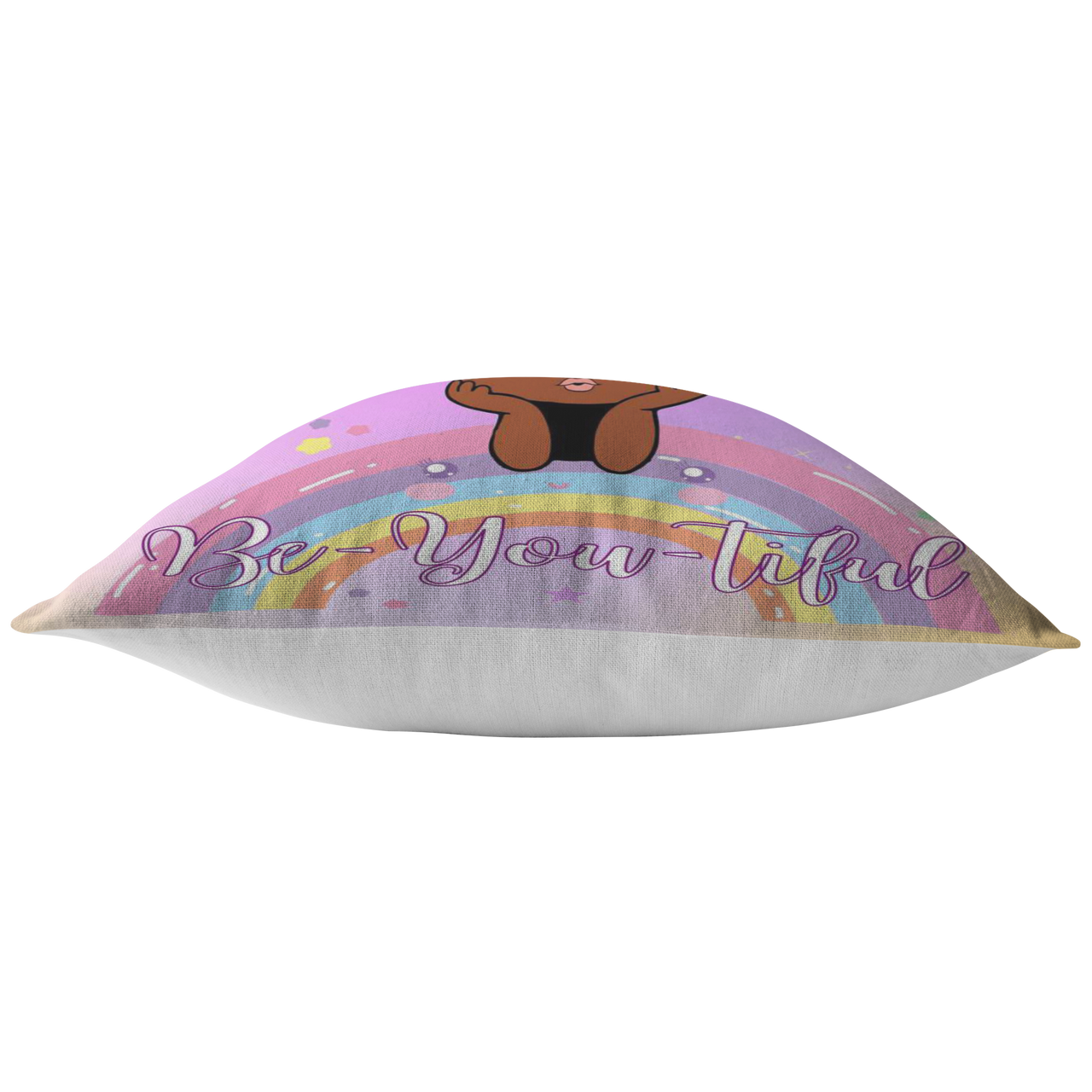 The Be-YOU-tiful Unicorn Girl Pillow - Purple/Yellow