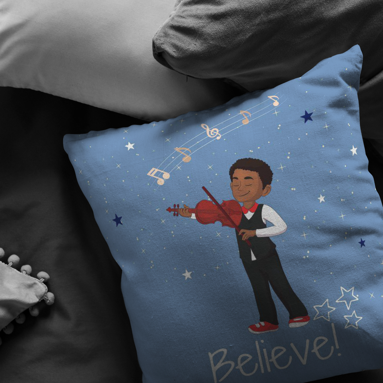The I Believe Musician Throw Pillow