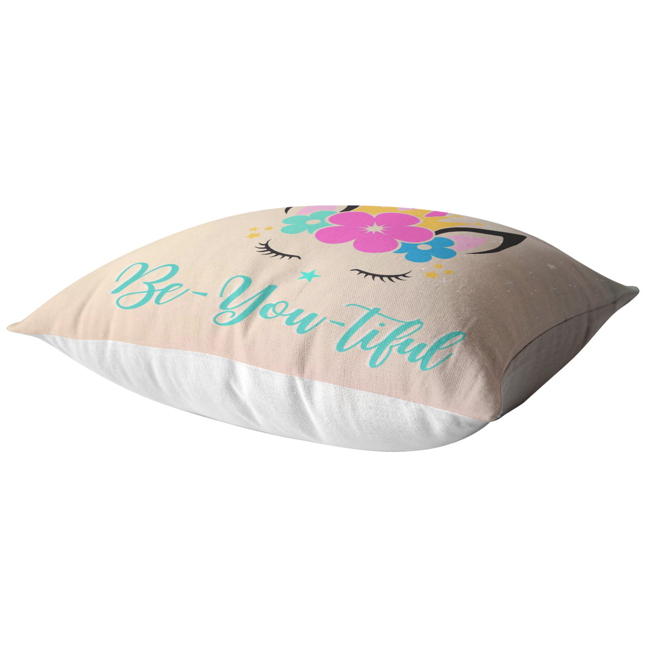 The Be-YOU-tiful Unicorn Pillow - Pink/Turquoise