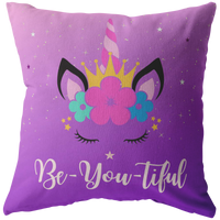 Thumbnail for The Be-YOU-tiful Unicorn Pillow - Pink/Purple