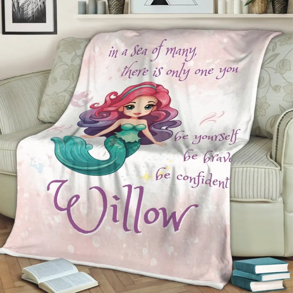 Mermaid Personalized Blanket with Your Name