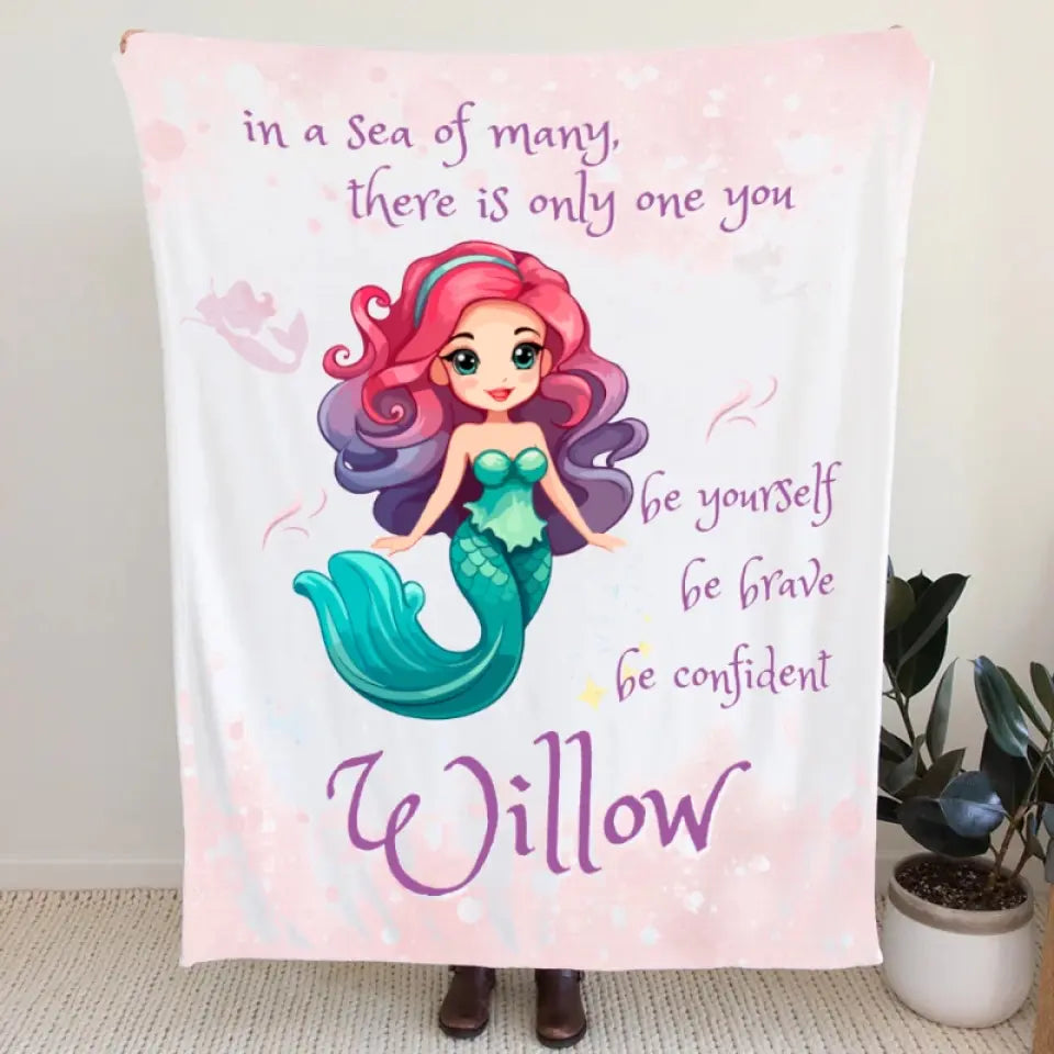 Mermaid Personalized Blanket with Your Name