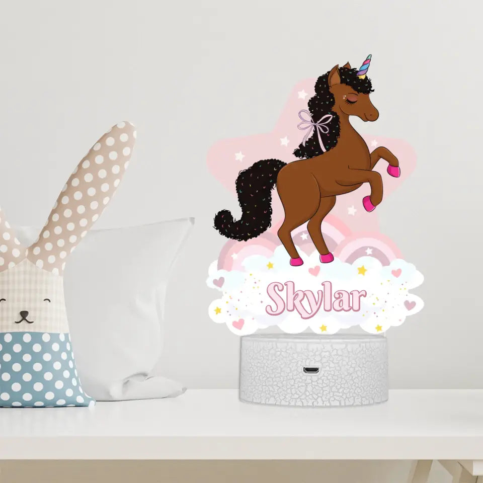 Personalized Unicorn LED Light, Kids Custom Multicolor Mode Light