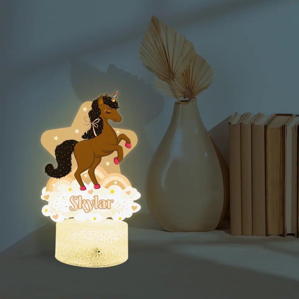 Personalized Unicorn LED Light, Kids Custom Multicolor Mode Light