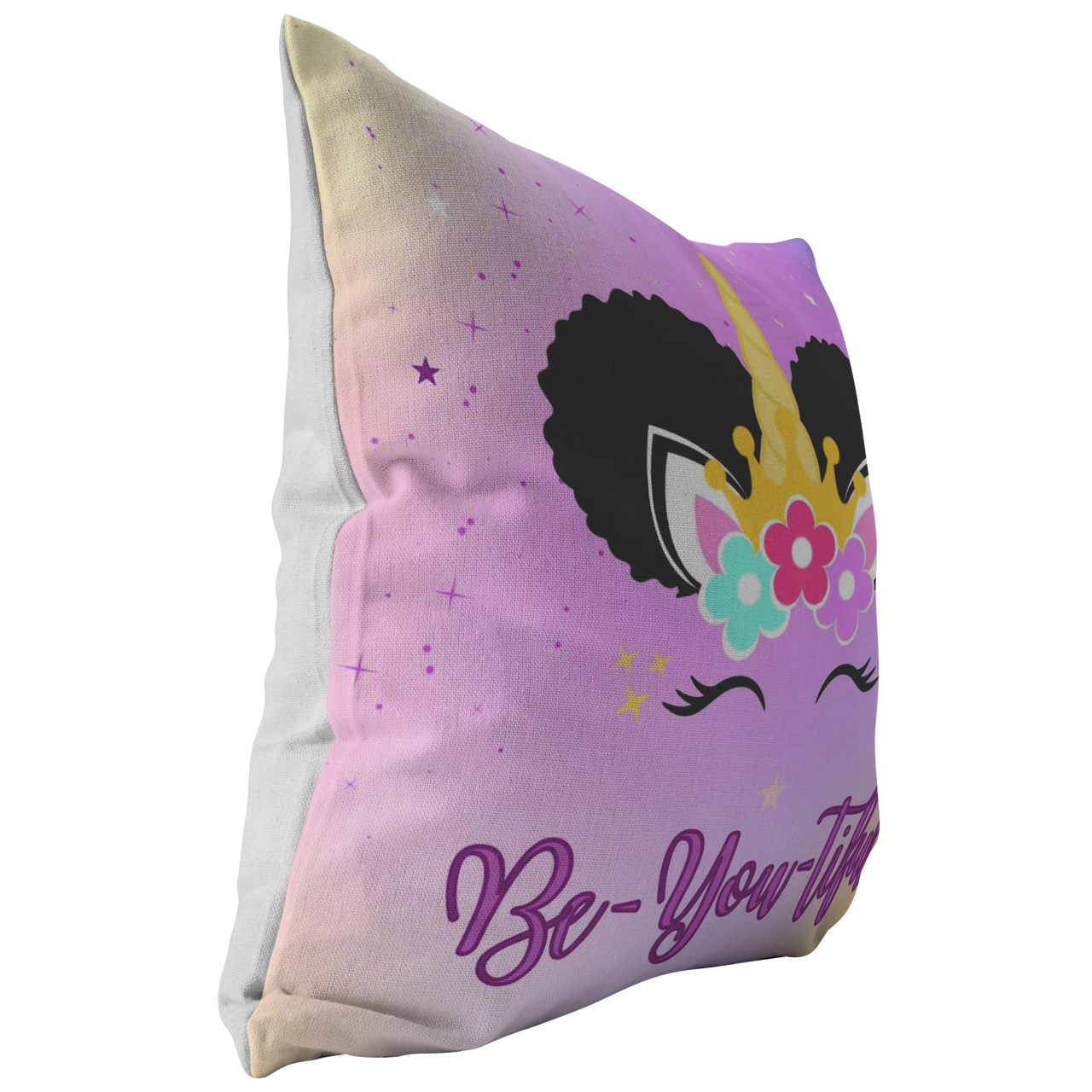The Be-YOU-tiful Afro Puffs Unicorn Pillow