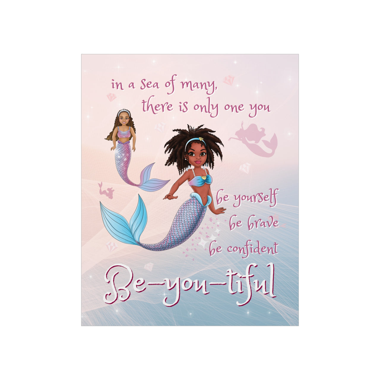 Marli Mermaid, Black Mermaid 16x20in Poster