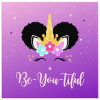 Thumbnail for The Afro Puff Unicorn Wall Canvas - Pink/Purple