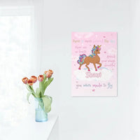 Thumbnail for Personalized Brown Unicorn Poster Custom with Name