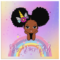 Thumbnail for The Be-YOU-tiful Unicorn Girl Canvas - Purple/Yellow