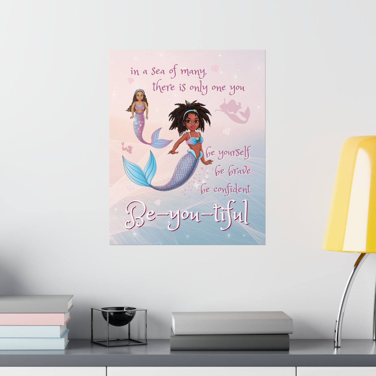 Marli Mermaid, Black Mermaid 16x20in Poster