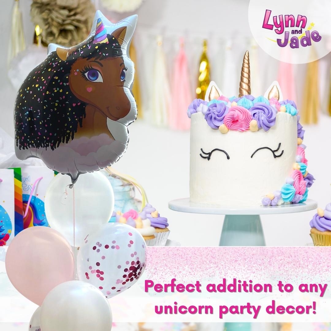 Melani Magic Brown Unicorn Balloons with bracelet and E-Book