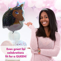 Thumbnail for Melani Magic Brown Unicorn Balloons with bracelet and E-Book