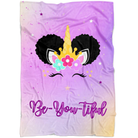 Thumbnail for The Be-YOU-tiful Afro Puffs Unicorn Blanket